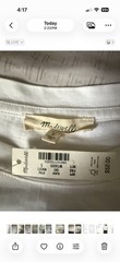 Madewell Women’s S White Solid Crew Neck 3/4 Puff Sleeve Knit Top NV971