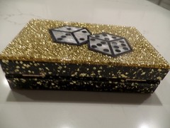 New Latest ELIZABETH SUTTON Clutch Purse Lucky hard acrylic casing, retail $250!