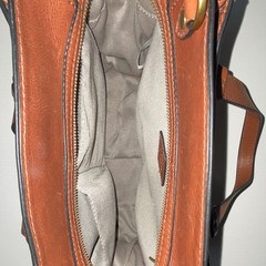 Fossil Brown Satchel/Top Handle Bag Gold Hardware Zip/Magnetic + Detach Strap