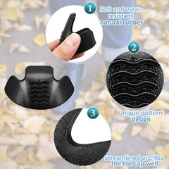 8 Pieces Toe Guards for Boots 9 x 4 cm/ 3.54 x 1.57 Inch, Black