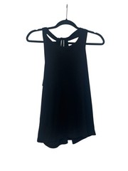 By Anthropologie Black Draped Knot Racerback Tank Top Sleeveless Size Small