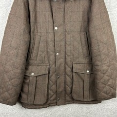 Savile Row Company Tweed Coat Mens XL Brown Overcoat Jacket Wool Blend Zip