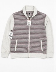 Howe Full Zip Sweatshirt XL Bone Striped New With Tags Unisex Casual Jacket