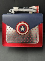 Danielle Nicole Marvel Captain America Shield Structured Handbag Crossbody NWT