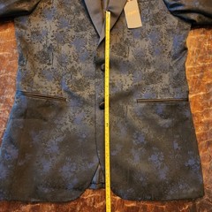 New Egara Tuxedo Jacket 38L Peak Lapel Brocade Dual Vent Dinner Jacket NWT -PROM