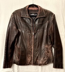 Wilson Women’s Dark Brown Leather Motorcycle Jacket Size M