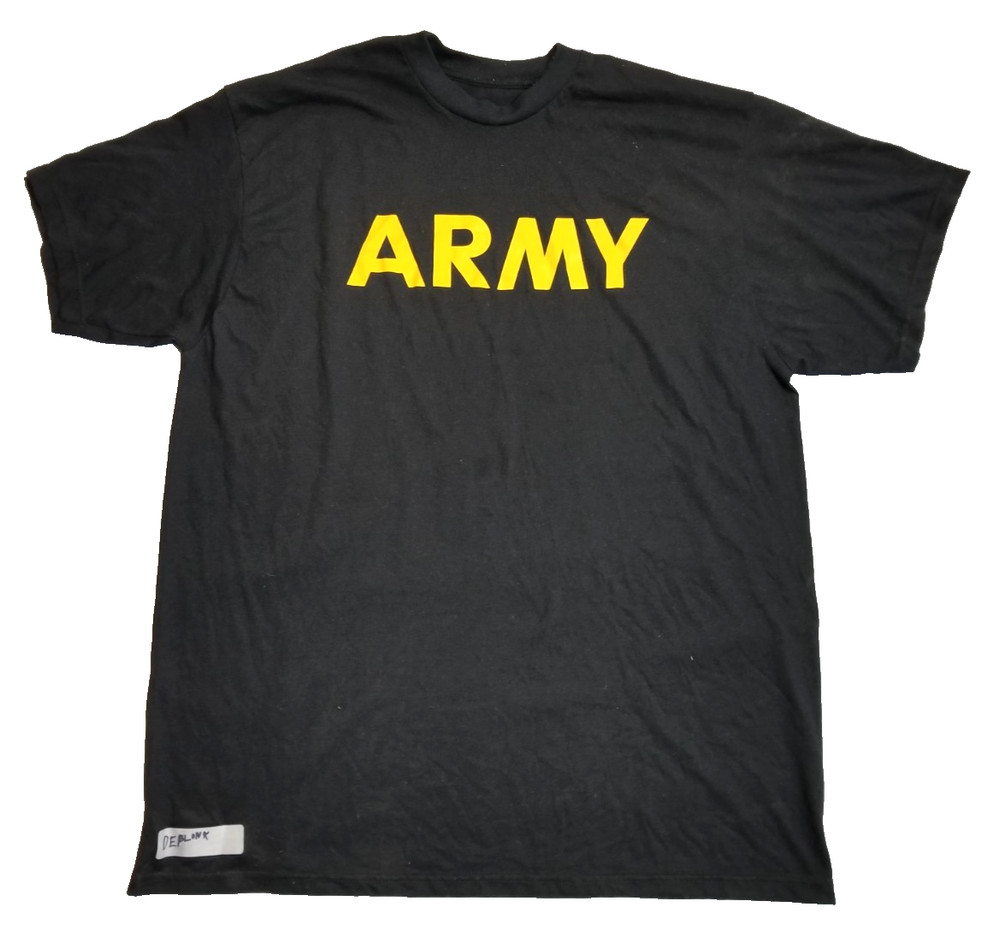 US Military Army Physical Fitness Uniform Short Sleeve Shirt Black Small EXC