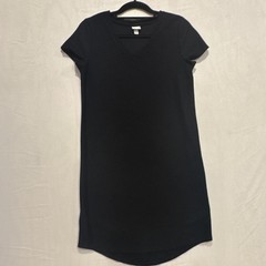 Merona Women’s Black Solid Round Neck Short Sleeve T-Shirt Dress Size S