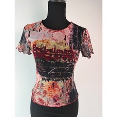 Reclaimed Vintage Mesh Baby Tee Graphic Y2K Indie Downtown Girl Soft Grunge 4