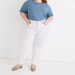 Madewell Plus High-Rise Skinny Jeans in Pure White 16w