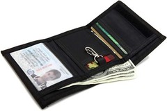 RFID Wallet Camouflage Nylon Trifold Wallets for Men,Mini Black