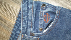 Harley Davidson Jeans Womens Sz 12 Vtg Dark Blue Denim Msre 33.5×30.75