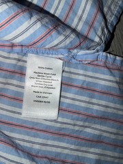 Talbots Women’s Size S Short Tie Sleeve Top Vertical Stripe 100% Cotton Blouse