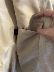 Haggar Clothing Co. Blazer Mens Size 38R Linen Blend Ivory Beige Lined Jacket