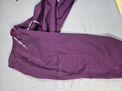 MedCouture Womens Elastic Waist Slash Pocket Royal Blue Jogger Pant Sz L Purple