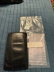 Beautiful Bosca Genuine Lizard Suit Coat Wallet, Black, With Two Inserts,Italy