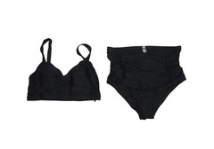 Daci Bikini Swimsuit Womens XL Black Plus Bralette Top High Waist Tummy Control