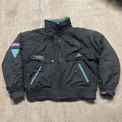 Vintage 90′ Swingster 3-in-1 Jacket XL Black Teal Purple Fleece Lined Jacket