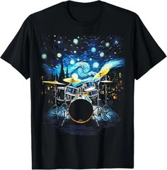 Drum Kit Percussionist Art Inspired Graphic Unisex T-Shirt