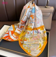 100% Mulberry Silk 27″ Square Scarf Women Neckerchief Wrap Floral Yellow Flower