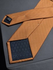 Eddy Monetti – Solid Orange Silk Tailored Tie Made in Italy