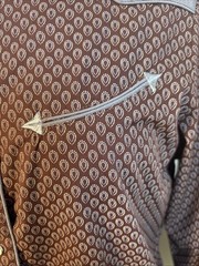 Roper Western Pearl Snap Shirt W/M Geometric Chocolate Brown Rodeo Rockabilly
