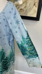 Collections Etc. Christmas Tree Embellished Top XXL NWOT Asymmetrical Hem
