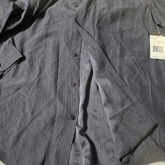 Claiborne Mens L Button Down Shirt Gray 100% Silk Herringbone MERU0862 NWT