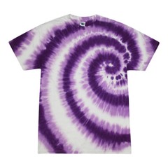 Tie Dye T-Shirts Swirl Purple Kids & Adult Sizes Cotton Colortone
