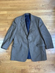 Vintage Cambridge Blazer 95% Wool 5% Cashmere Brown Canada Made 42R