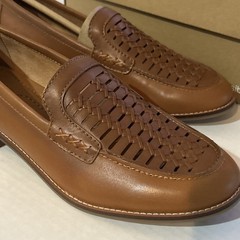 Earth Elona Leather Slip-On Loafers Women Size 9M Brown Cognac Color New