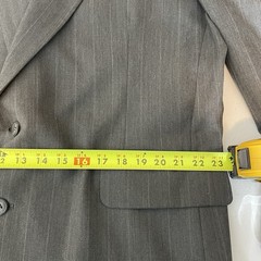 Towncraft 2 Piece Suit Mens 46R 40×29 Gray Striped Polyester Worsted Wool Pants