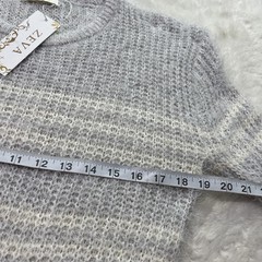 Zeva M Light Gray Loose Knit Cozy Tunic Sweater Breathable Cabin Lodge Comfort