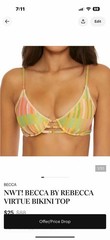 BECCA by Rebecca Virtue Women’s S B Bikini Top Multicolor Striped Metallic