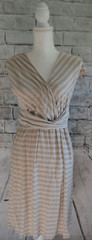 Merona Brown Tan Striped Sleeveless Pullover Dress Women’s Size Medium
