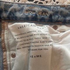 American Eagle Outfitters Blue Distressed Straight Leg Jeans