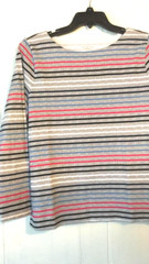 NWOT TALBOTS P XL Long Sleeve Crew Neck Knit Top Women Multi color stripe