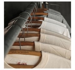 BRONSON Heavyweight Basic t Solid Cotton Loopwheel Tubular Athletic t Shirts Tee