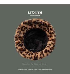 Japanese Cute Leopard Pattern Ears Plush Fisherman’s Hat Children’s Winter Thick