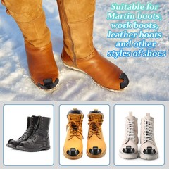 8 Pieces Toe Guards for Boots 9 x 4 cm/ 3.54 x 1.57 Inch, Black