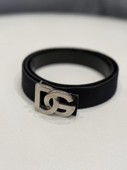 Dolce & Gabbana Women’s Black DG Logo Buckle Leather Belt Size 70cm/28in