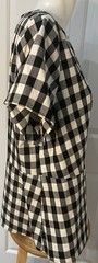 Liz Claiborne Womens Size 16 Top Black White Gingham Short Sleeves Ties Front
