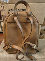 Michael Kors Abbey Medium Pebbled Leather Backpack – Luggage/Tan Brown