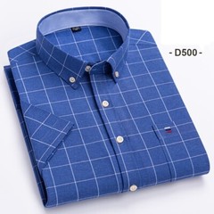 Mens Dress Oxford Shirts Formal Business Short Sleeves Cotton Casual Shirts Top
