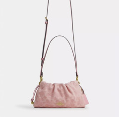 COACH Faye Shoulder Bag Signature Denim Light Pink CER68 IMNH1 Auth New