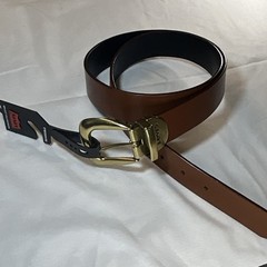 Levi’s Men’s/Womens Reversible Belt Brown/Black Solid Size M 1-1/2in Logo Buckle