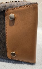 NWT Michael Michael Kors Gramercy Tan Leather/MK Logo Satchel w/ Nailhead Studs