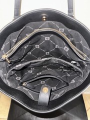 Anne Klein Women’s Work Tote Bag Black Pebbled Faux Leather Gold Hardware Purse￼