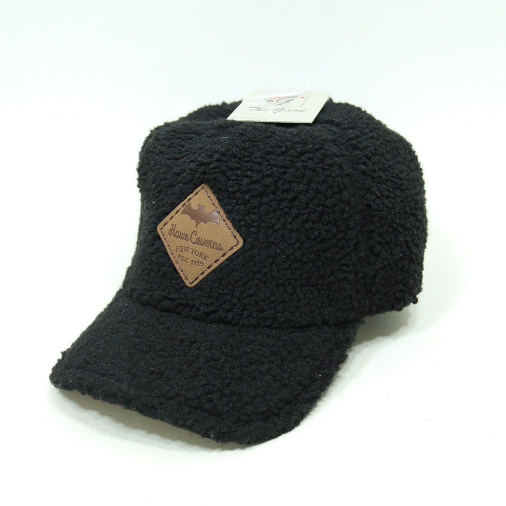 Howe Caverns New York Black Sherpa Baseball Hat Cap