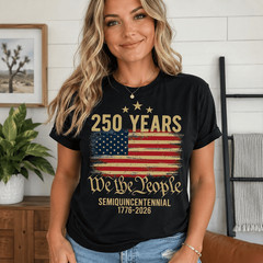 Women’s Retro USA 250th Anniversary Flag Patriotic 4th of July T-Shirt